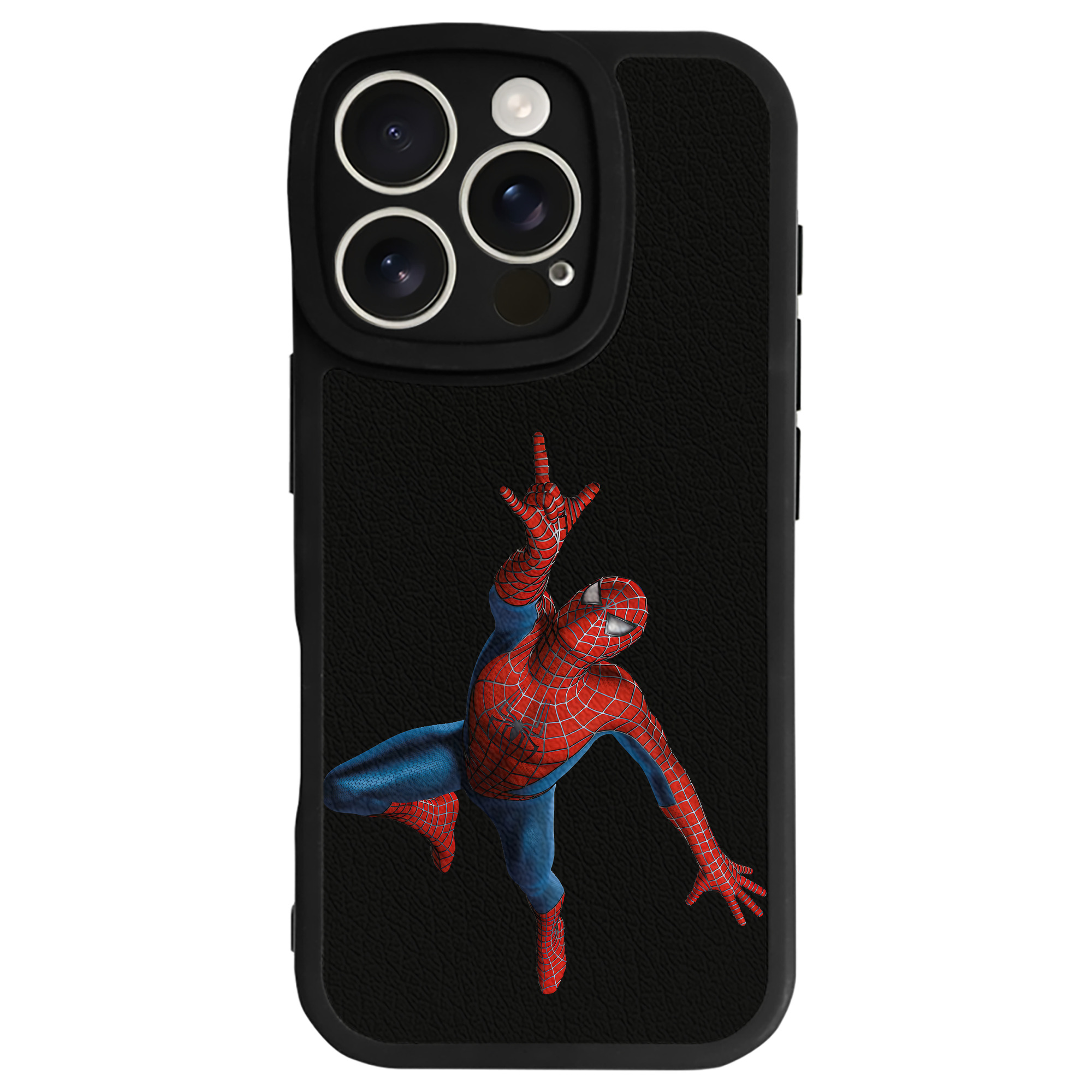 （画像用） Spider Man スパイダーマン 【iPhone 16シリーズ対応】シリコンスマホケース（レザー調） 材質：シリコン